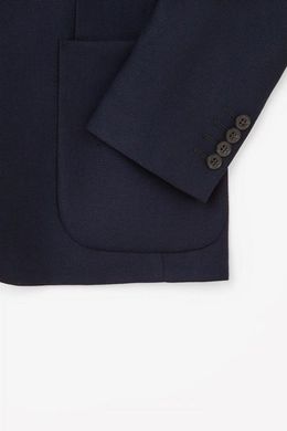 Приталений піджак з тонкої вовни , Темно-синій
