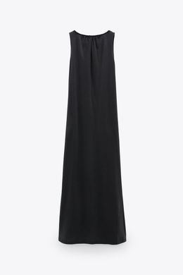 Поплінова сукня з трикотажною спинкою , Темно-сірий