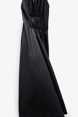 Поплінова сукня з трикотажною спинкою , Темно-сірий