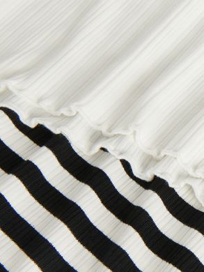 Трикотажна сукня міді в смужку, Чорно-білий