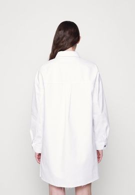 Джинсова куртка-сорочка оверсайз, Білий