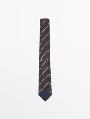Шовкова краватка в смужку, Коричневий