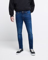 Чоловічі стрейчеві джинси скінні , Темно-синій